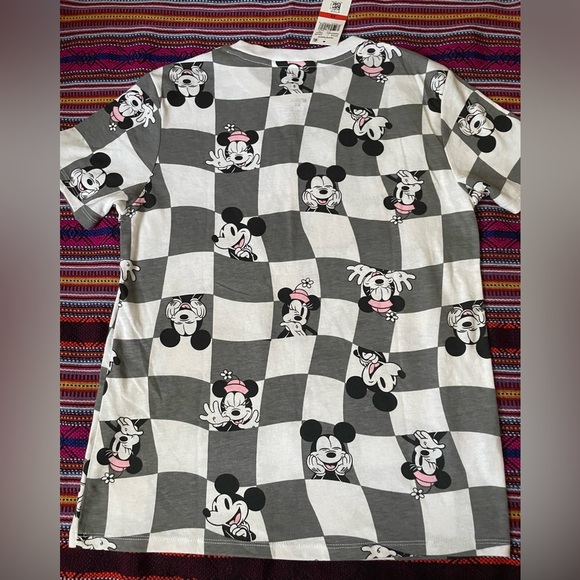 Disney Mickey Mouse Gray and White Checkered Tee - Picture 3 of 10